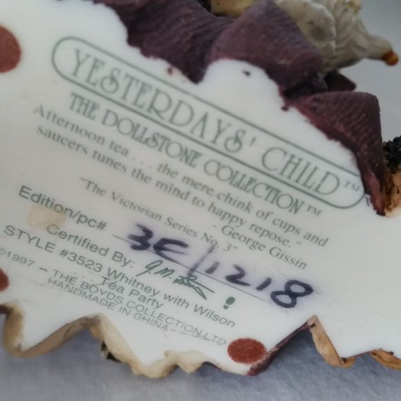 Yesterday's Child Collectible Figurine - "Tea Party" - The Dollstone Collection - Picture 3 of 3